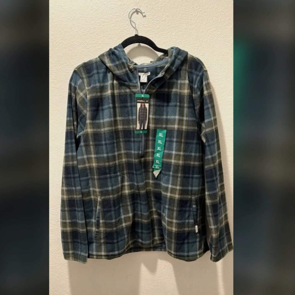 Oneil Half Zip Pull Green/Blue